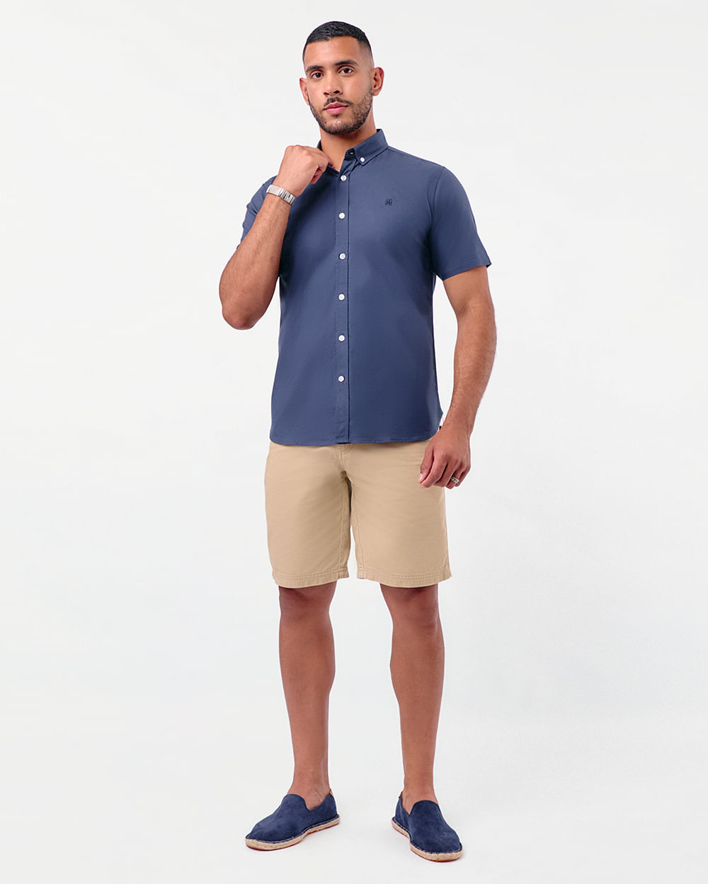 Camisa-Hombre-Connor-Azul-Nautico-Seda-M