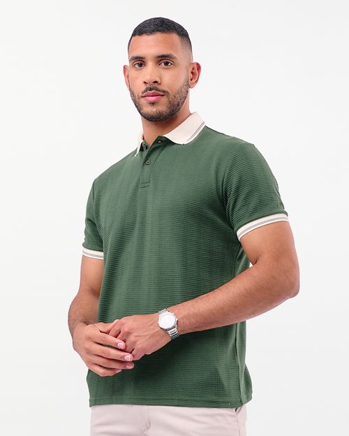 Polo Cuello Camisa Hombre Piero Verde Esmeralda