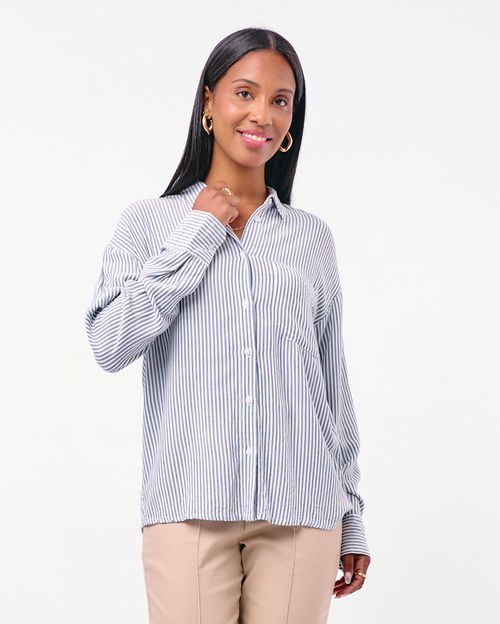 Blusa Mujer Ania Azul Oxford