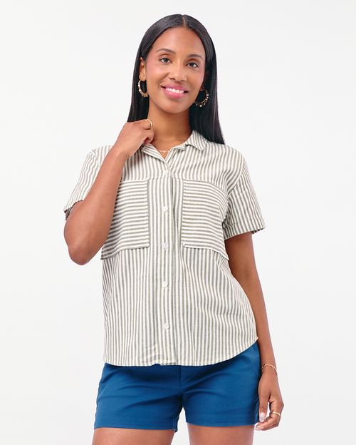 Blusa Mujer Camila Print Verde Olivo