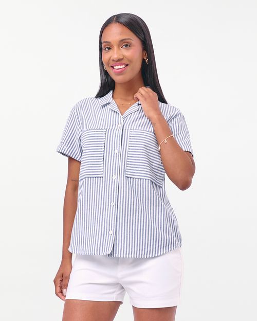 Blusa Mujer Camila Print Azul Náutico