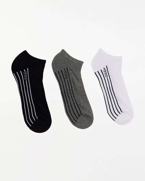 Calcetines Pack x 3 Hombre Marcos Blanco/Gris/Negro