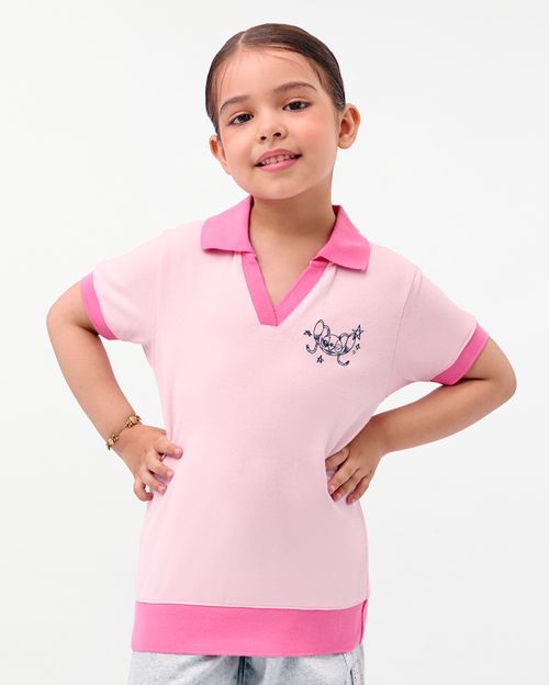 Polo Cuello Camisa Niña Cami Rosado Wood