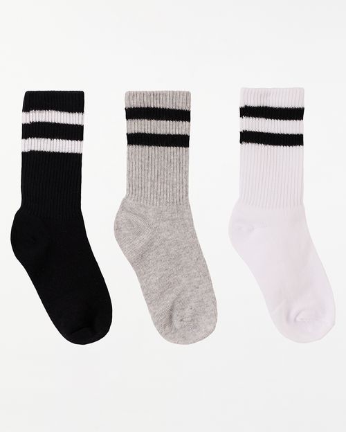 Calcetines Medias Pack De 3 Unidades Unisex Riley Blanco/gris/negro