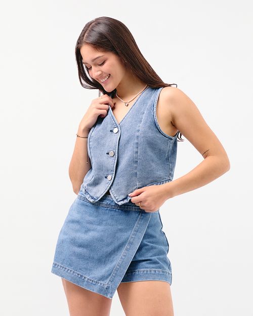 Chaleco Alexandra Mujer Medium Wash