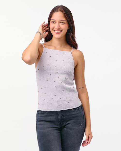 Top Mujer Macarena Plomo