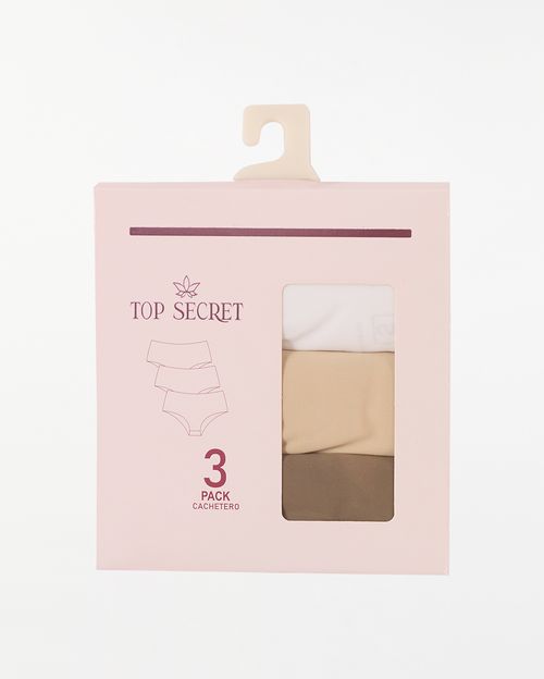 Trusa Pack x 3 Mujer June Blanco/Nude/Marrón