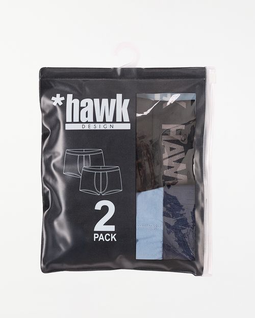 Boxer Pack x 2 Hombre Rocco Negro/Celeste