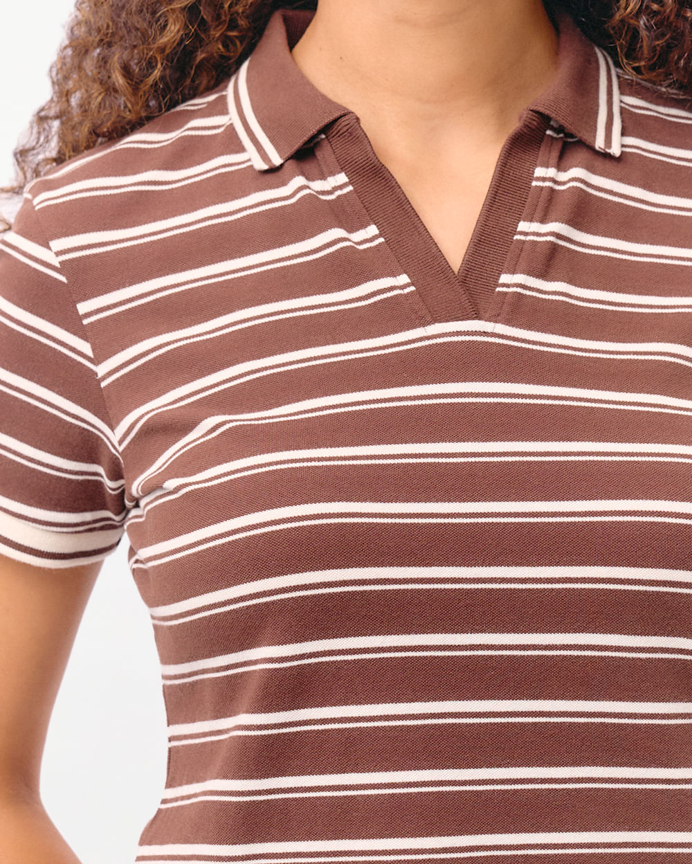 Polo-Cuello-Camisa-Mujer-Rose-Marron-Chocolate-S