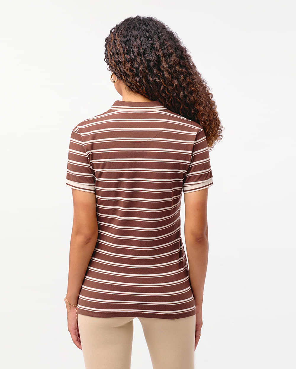 Polo-Cuello-Camisa-Mujer-Rose-Marron-Chocolate-S