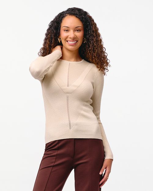 Chompa Mujer Jimena 3 Beige Crema