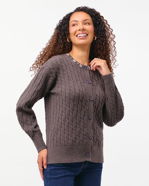 Chompa Mujer Chenil 3 Gris Noche