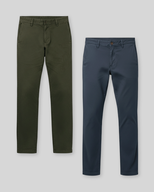 Pack de 2 pantalones Hombre Nikolas Azul persa / Verde forest