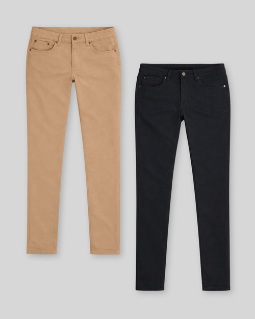 Pack de 2 pantalones Hombre Rafael Beige safari  / Azul persa