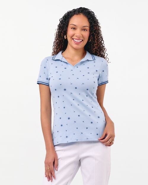 Polo Cuello Camisa Mujer Leah Celeste Lavanda