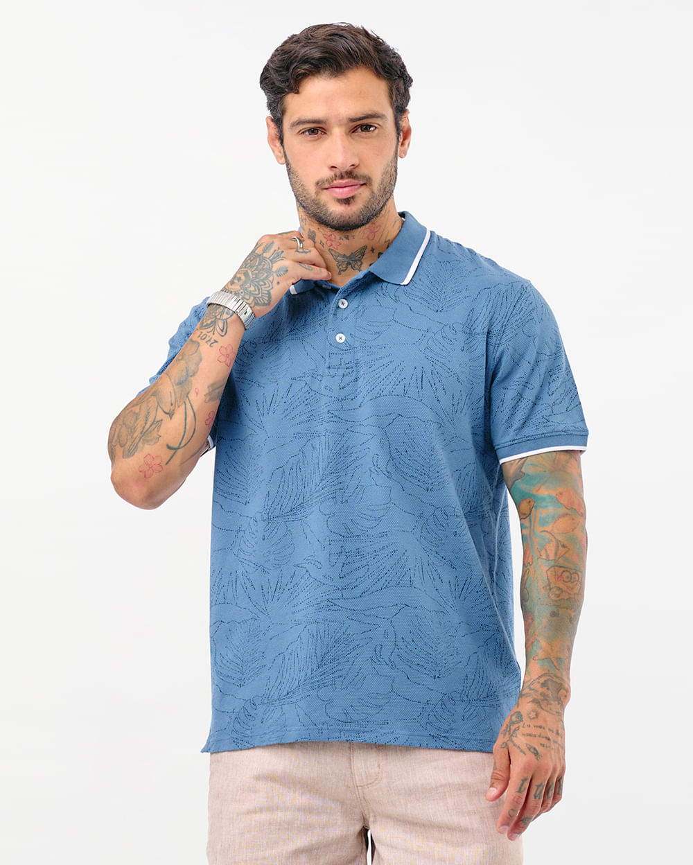 Polo-Cuello-Camisa-Hombre-Cobosneck-Acero-Denim-M