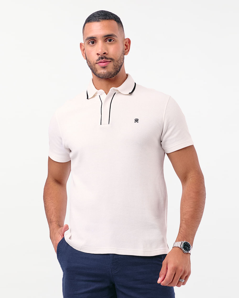 Polo-Cuello-Camisa-Hombre-Chicho-Blanco-Optico-M