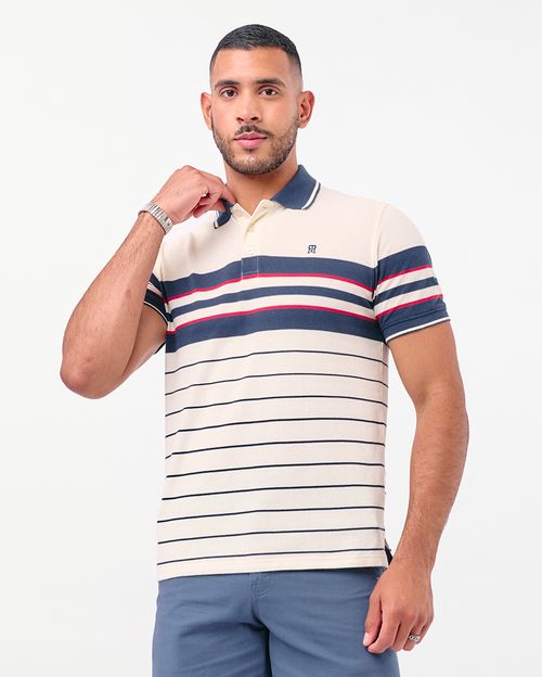 Polo Cuello Camisa Hombre Saylor Crema Pastel