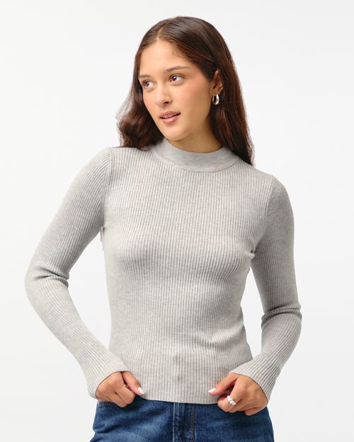 Chompa Mujer Chloe Grey Fit Poly Htr