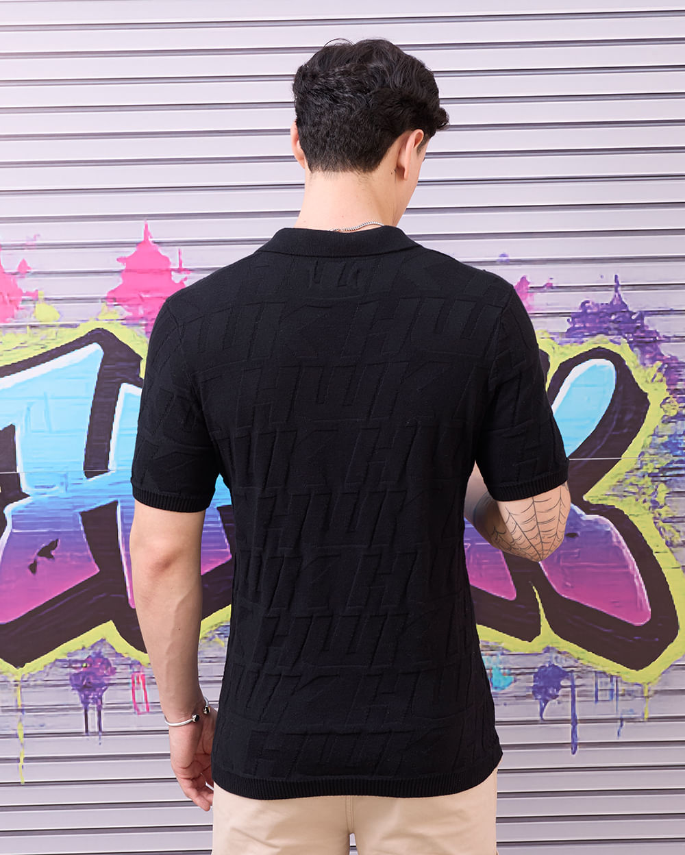 Polo-Cuello-Camisa-Hombre-Leonard-Negro-M