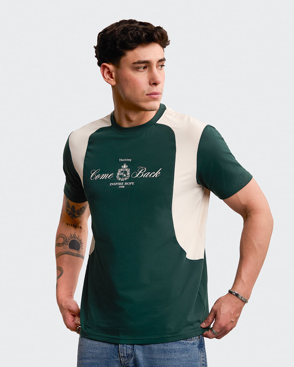 Polo-Hombre-Blak-Verde-Esmeralda-M