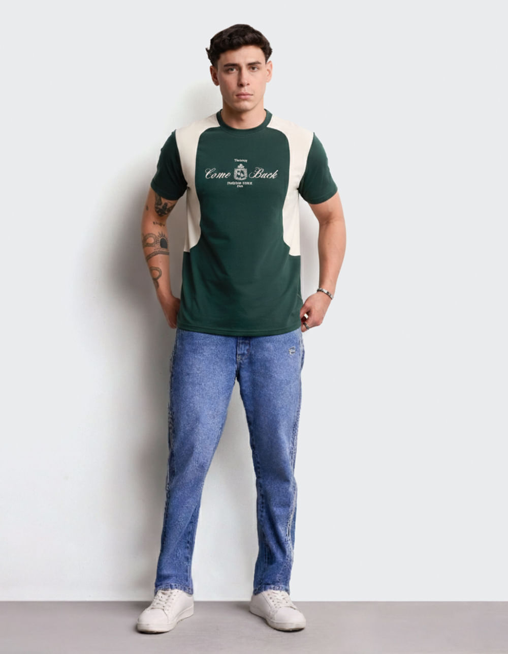 Polo-Hombre-Blak-Verde-Esmeralda-M