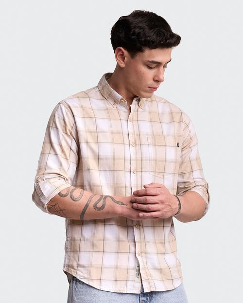 Camisa Hombre Tomus Beige Crema