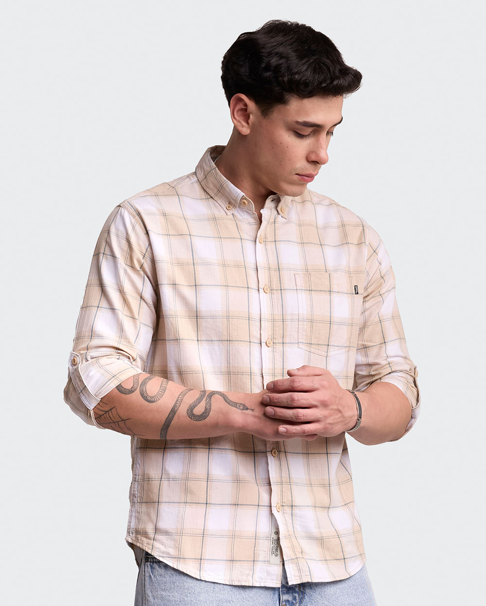 Camisa-Hombre-Tomus-Beige-Crema-M