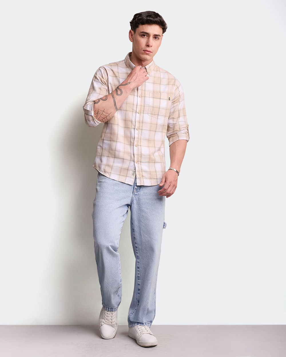 Camisa-Hombre-Tomus-Beige-Crema-M