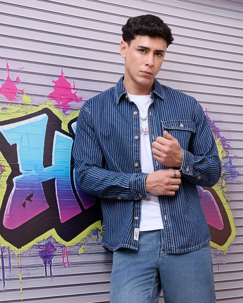 Camisa Hombre Nero Medium Wash