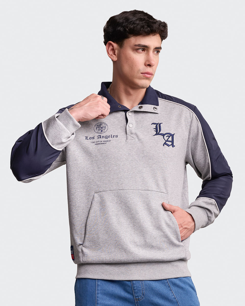 Polera-Hombre-Patch-Gris-Melange-M