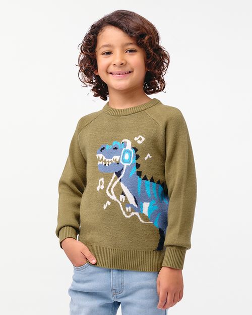 Chompa Niño Oscar Verde Pesto