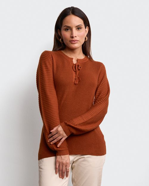 Chompa Mujer Zalam Ladrillo Intenso