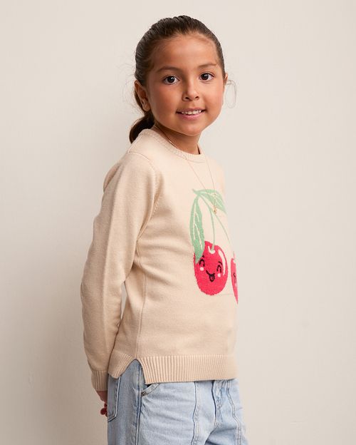 Chompa Niña Leonor Beige Crema