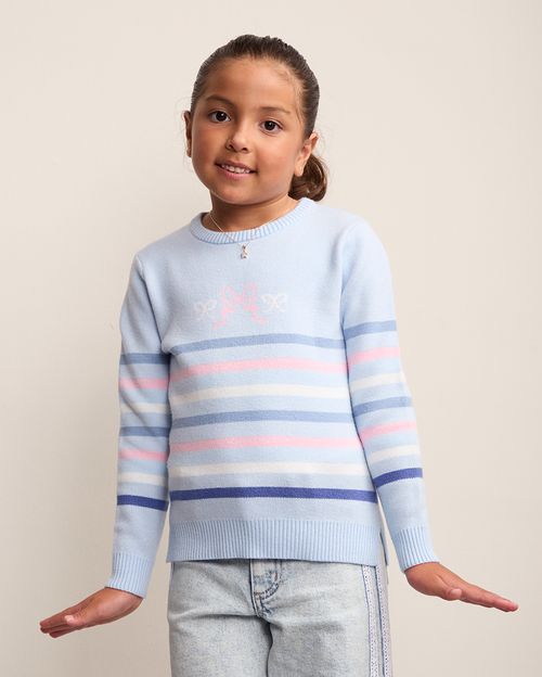 Chompa Niña Leonor Celeste Agua