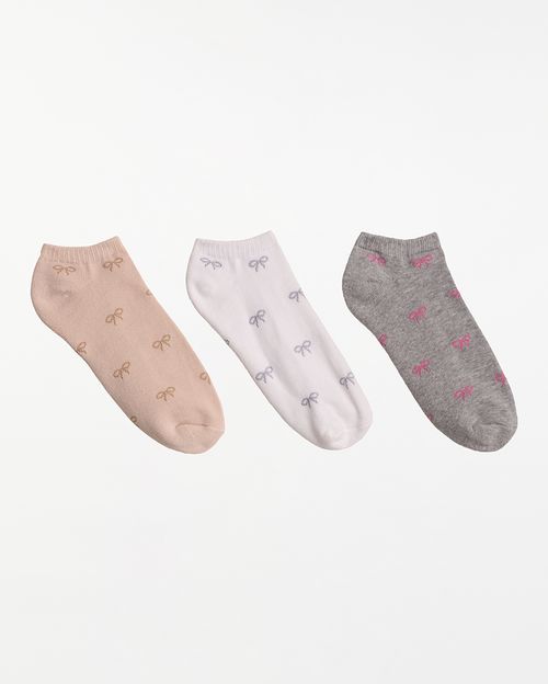 Calcetines Pack De 3 Media Talonera Mujer Emily Beige/gris/coco