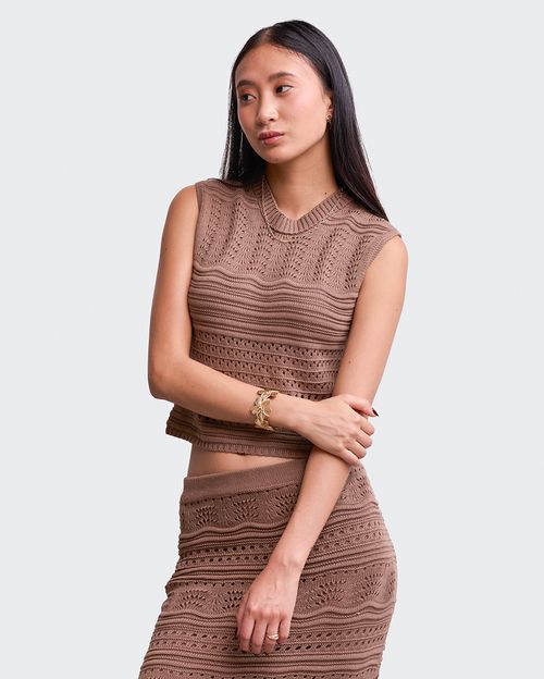 Polo Mujer Tani Marrón Claro