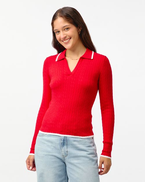 Chompa Mujer Cona Rojo