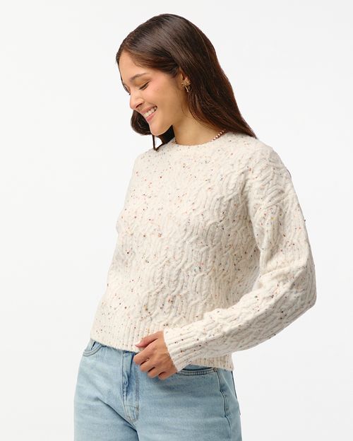 Chompa Mujer Carolina Crema Pastel