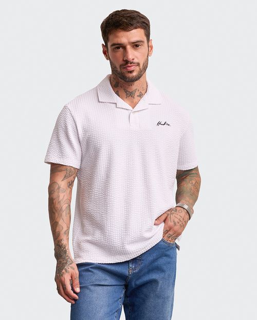 Polo Cuello Camisa Hombre Hioga Blanco Optico