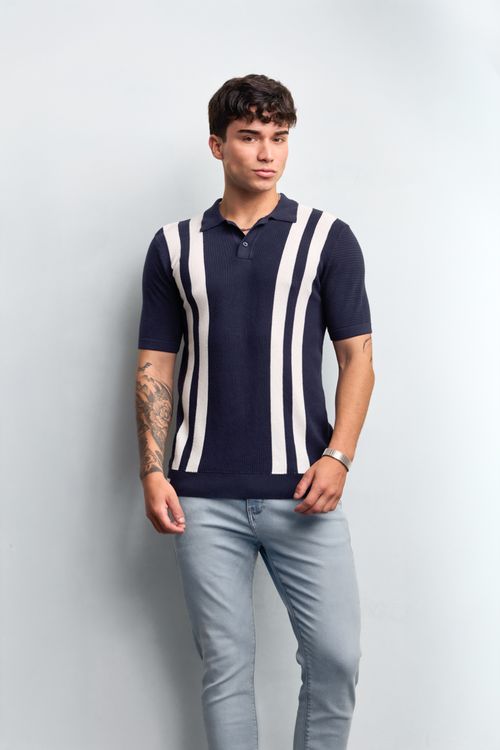 Polo Cuello Camisa Hombre Ruiz Azul Pageant