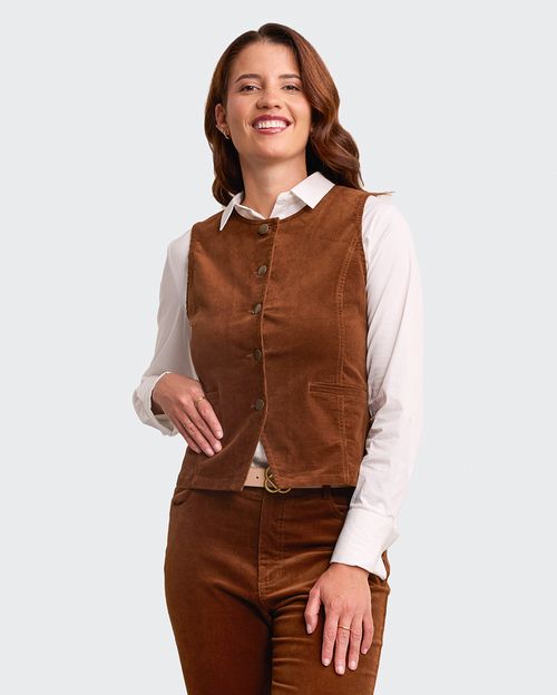 Chaleco Mujer Caye Marron Chocolate