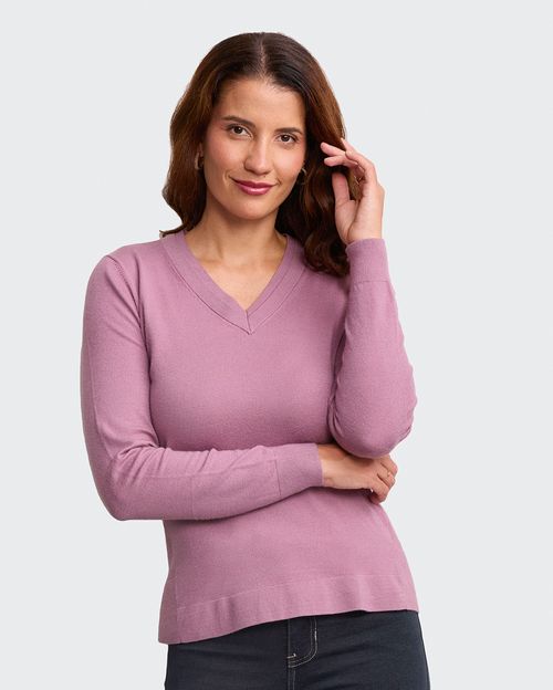 Chompa Mujer Monik Morado Argyle