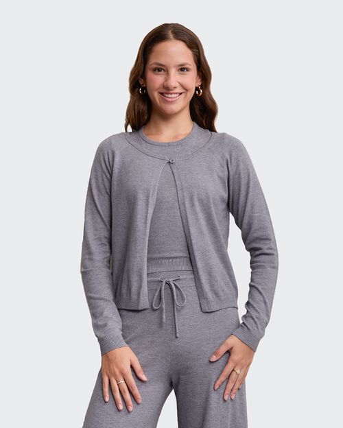 Chompa Mujer Dayla Gris Noche