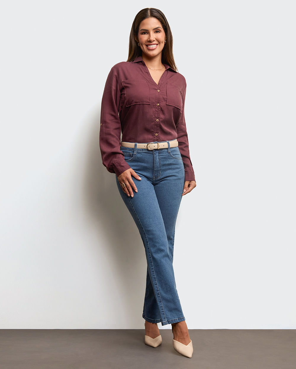 Blusa-Mujer-Miluska-Borgoña-S