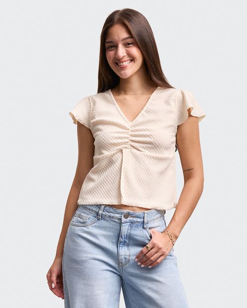 Blusa Mujer Coraline Crema Pastel