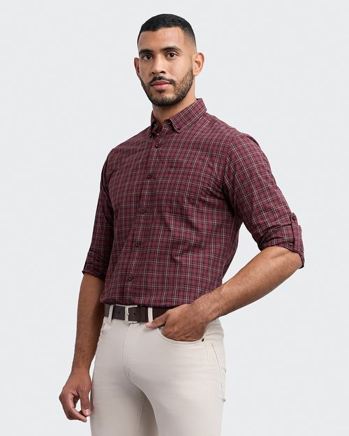 Camisa Hombre Adonis Vino Oscuro