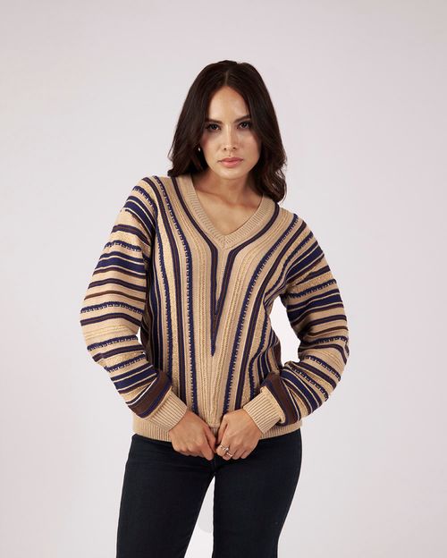 Chompa Mujer Perla Beige Botanico