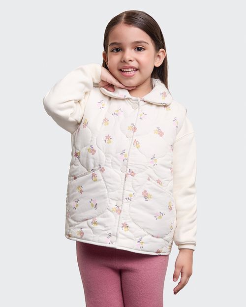 Chaleco Niña Romina Crema Pastel