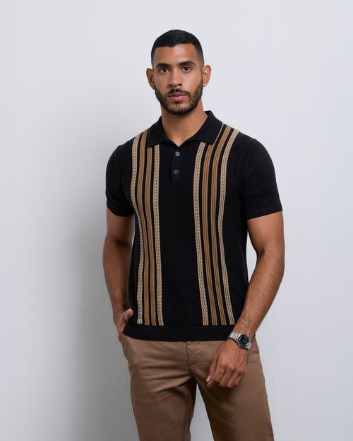 Polo Cuello Camisa Hombre Jaime Negro